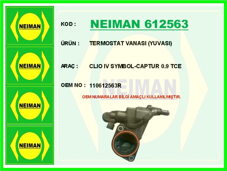 TERMOSTAT VANASI YUVASI CLIO IV SYMBOL-CAPTUR 0.9 TCE