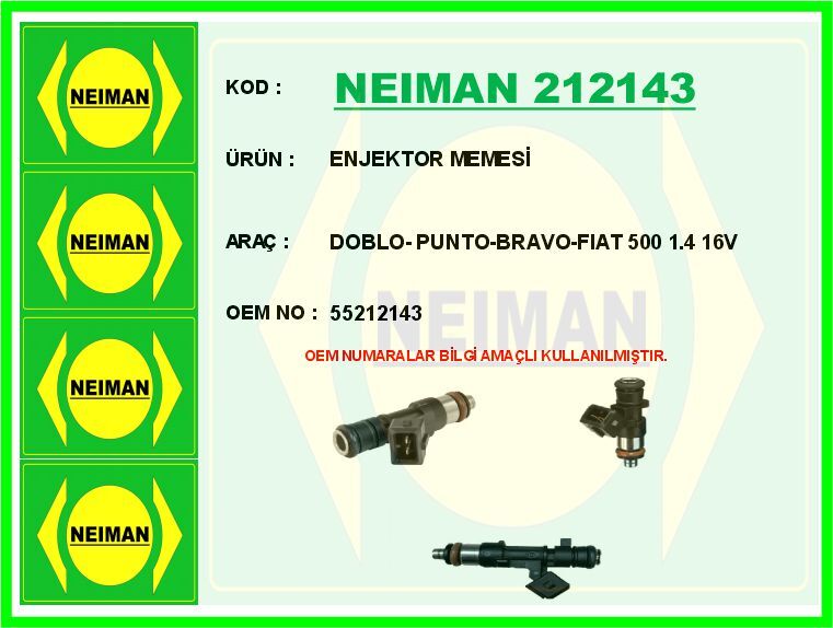 ENJEKTOR MEMESİ DOBLO- PUNTO-BRAVO-FIAT 500 1.4 16V