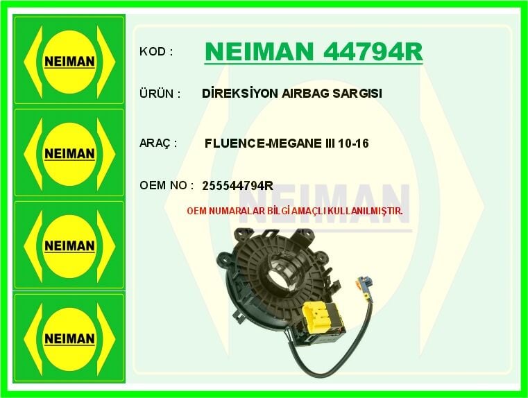 DİREKSİYON AIRBAG SARGISI FLUENCE-MEGANE III 10-16