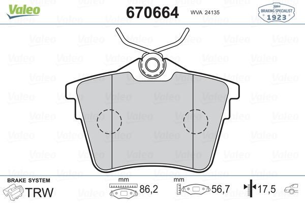 ARKA FREN BALATASI PEUGEOT P407 1.6 HDI 1.8-2.0 04> 607 00> CITROEN C5 08>