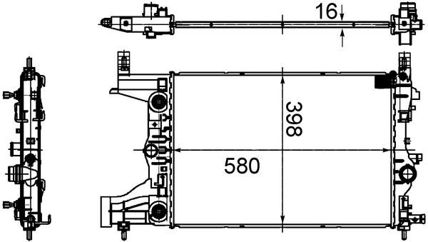 RADYATÖR MEKANİK ASTRA J-ZAFIRA TOURER C-CRUZE 1.4-1.6 AL/PL/BRZ 580x398x16