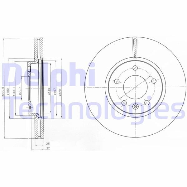 ÖN FREN AYNASI INSIGNIA B 16 INÇ 18> ASTRA J 09 > ZAFIRA C 11 > CRUZE 09 > 300x26x5DLxHAVALI 13502051