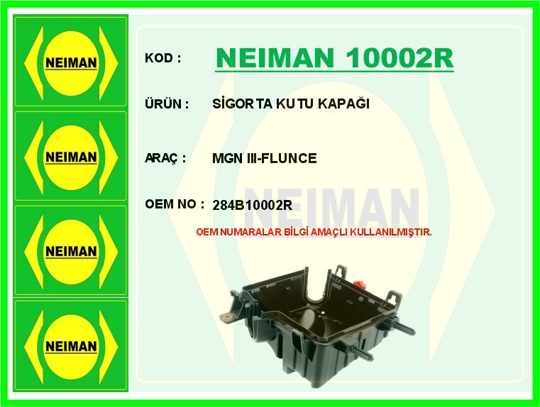 SİGORTA KUTU KAPAĞI MGN III-FLUNCE