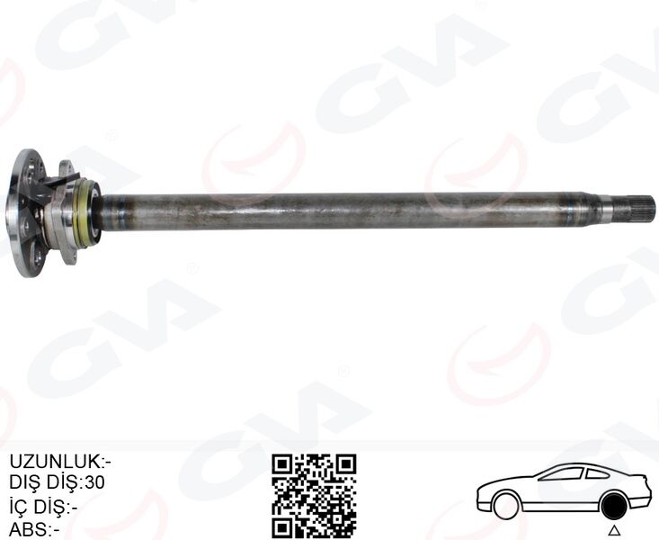 AKS MILI ARKA SOL KALIN KISA 840mm MERCEDES SPRINTER B906 . VW CRAFTER 30-35-50 Z:29-30 PORYALI