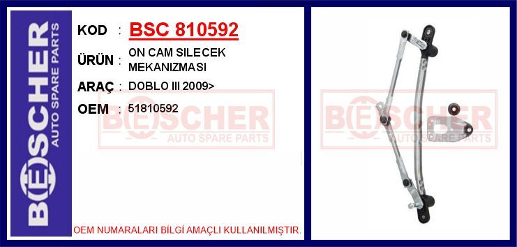 ÖN CAM SILECEK MEKANIZMASI FIAT DOBLO III 10> MOTORSUZ