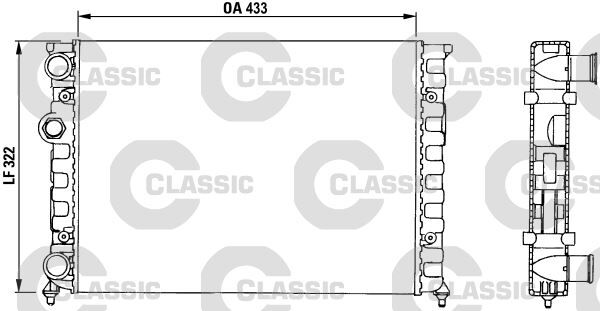 x RADYATÖR CLASSIC GOLF III-JETTA MEK 430x322x34