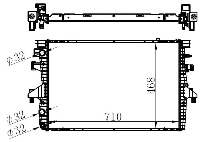 RADYATÖR BRAZİNG MULTIVAN V-T5-1.9 TDİ-2.0 AC KLİMASIZ MEK OTOM 710x468x26