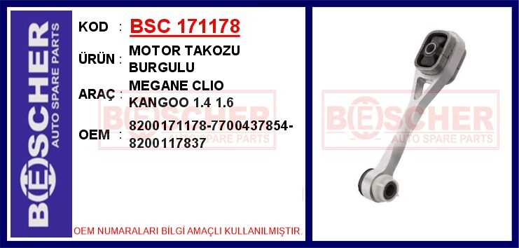 MOTOR TAKOZU BURGULU MEGANE CLİO KANGOO 1.4 1.6