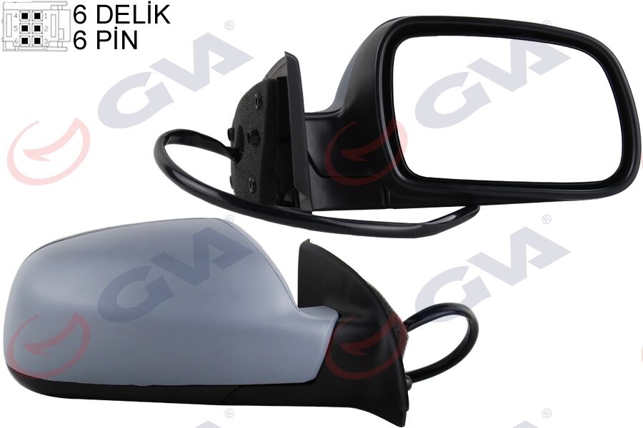 DIŞ DİKİZ AYNASI SAĞ 307 02> ELEKTRİKLİ ISITMALI ASTARLI SENSÖRLÜ KONVEKS 6 FİŞ VM-207EHPSR