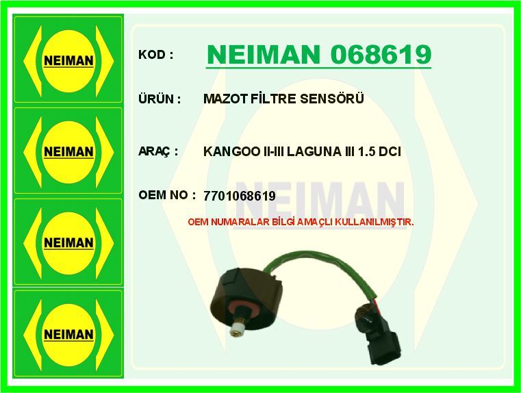 MAZOT FİLTRE SENSÖRÜ KANGOO II-III LAGUNA III 1.5 DCI