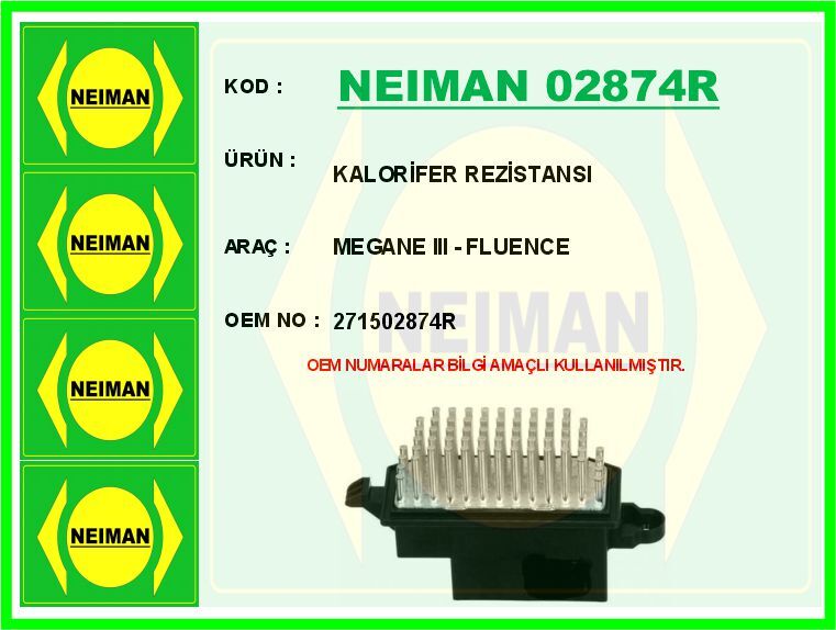 KALORİFER REZİSTANSI MEGANE III - FLUENCE