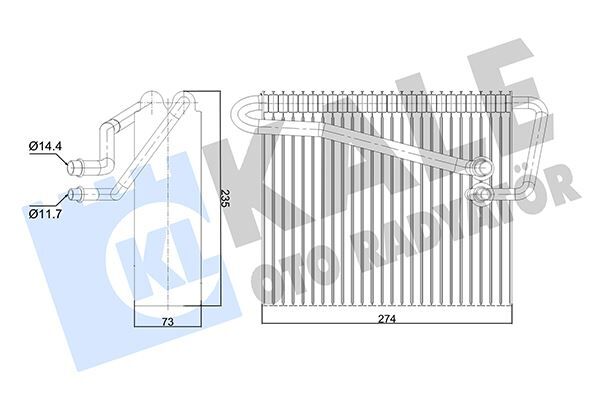 KALORİFER RADYATÖRÜ KLİMA EVAPARATOR ASTRA G-ZAFIRA A 98> 274x235x73 AL