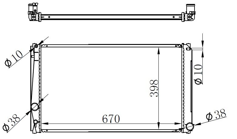RADYATÖR BRAZİNG RAV4 2.0 06 > 670x418x16