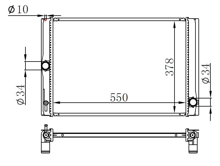 RADYATÖR BRAZİNG COROLLA D4D 07 > 545x370x26