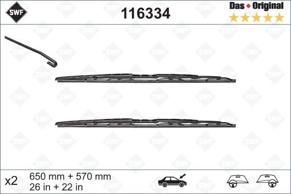 SILECEK SUPURGESI TAKIMI 650mm / 570mm BMW E39 SWF