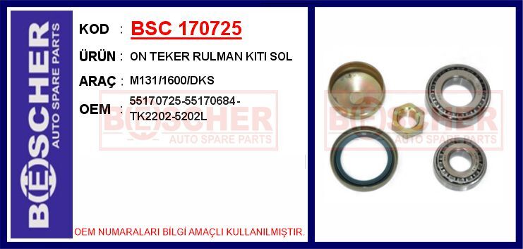 ON TEKER RULMAN KITI SOL M131/1600/DKS