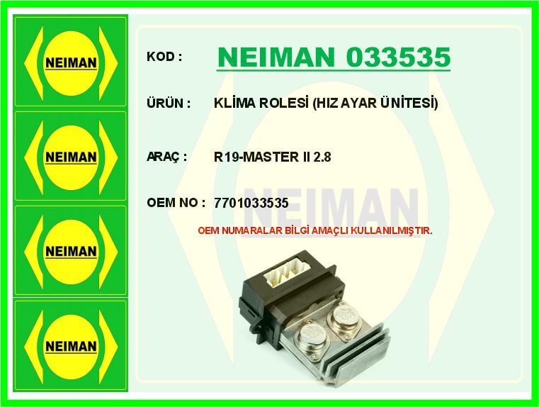 KLİMA ROLESİ HIZ AYAR ÜNİTESİ R19-MASTER II 2.8
