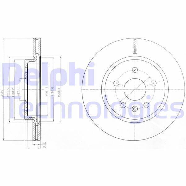 ARKA FREN AYNASI INSIGNIA A 08> SAAB 9-5 YS3G 10> 17 JANT-18 JANT 315x22.9x5DLxHAVALI