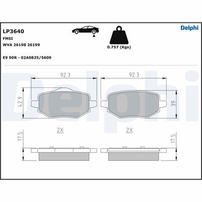 ARKA FREN BALATASI OTOMATİK EL FRENİ CORSA F-C4-208-2008-DS3