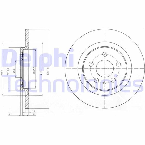 ARKA FREN AYNASI P807 2.0-2.2HDI 02> C8 2.0HDİ 2.2HDİ 02> ULYSSE 02> 272x12x5DL