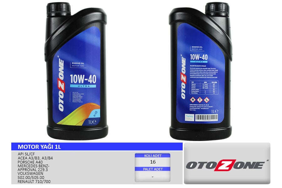 MOTOR YAĞI 10W40 1 LT ULTRA YARI SENTETİK API SL/CF