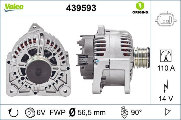 ALTERNATÖR 14V 110A RENAULT CLIO II 98> CLIO III 05> FLUENCE 10> KANGOO II 08> LAGUNA I-II-III MEGANE I-II- THALIA I-II LOGAN 06> 1.5dCi 1.6