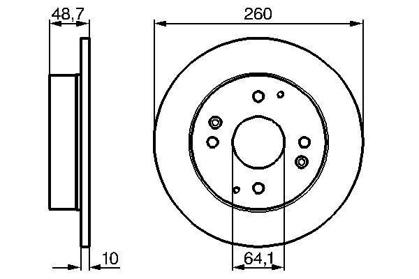 ARKA FREN DİSKİ DOLU TİP HONDA ACCORD EURO 2.0L F20Z1 CC7 CE8 kasa 95-98 / ROVER 600 618 96-99 6 20İ Sİ Tİ 93-99 623Sİ 93-99 260 çap x 4 bijon - Adet disk fiyatıdır