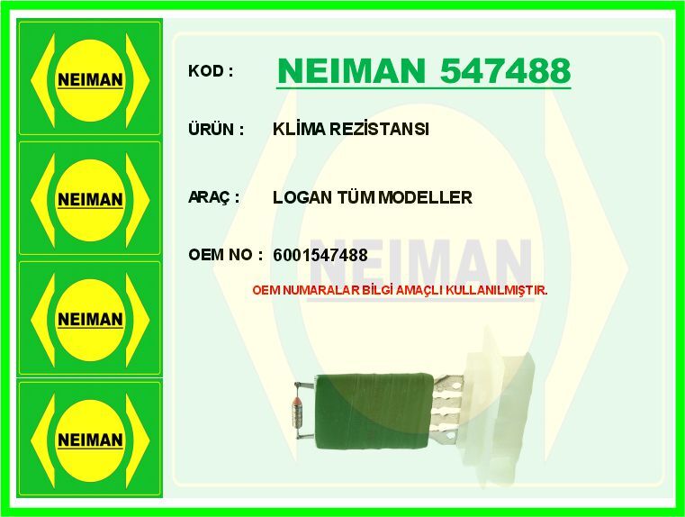 KLİMA REZİSTANSI LOGAN TÜM MODELLER