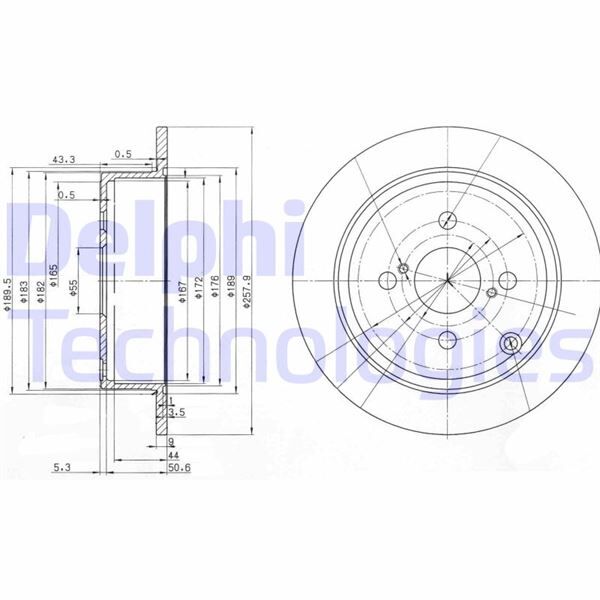 ARKA FREN DİSKİ DOLU TİP TOYOTA COROLLA 1.4L 4ZZ-FE ZZE120 VVTi 02-06 / 1.6L 3ZZ-FE ZZE121 VVTi 02 -06 258 çap X 4 bijon - Takım disk fiyatıdır