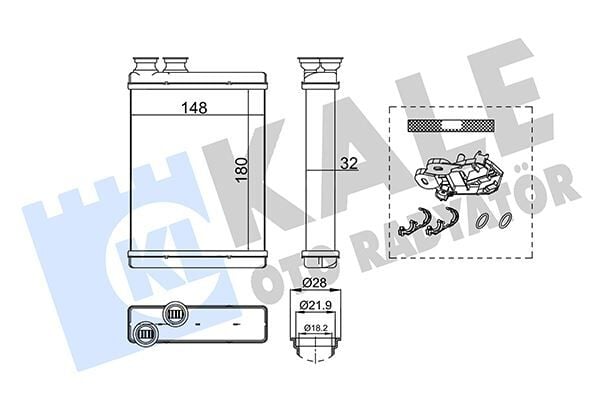 KALORİFER RADYATÖRÜ PEUGEOT P308 13>21 CITROEN C3 09>16 C4 CACTUS 14> DS3 09>15 BRAZING