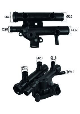 TERMOSTAT KOMPLE 83 C LAGUNA II 01>07 TRAFIC II 06> MASTER II 01>10 MOVANO 01>10 VIVARO 06> 2.2d Ci 2.5dCi G9U/G9T
