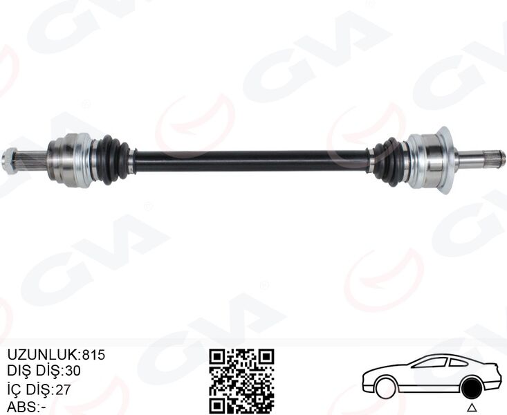 KOMPLE AKS ARKA SAG BMW N20 F10 F12 F13 F06 814MM DİŞ 30 DİFERANSİYEL DİŞ 27