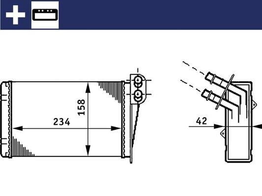 KALORİFER RADYATÖRÜ CLIO II 00>SYMBOL II 08> 234x158x42