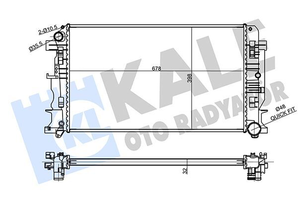 MOTOR SU RADYATORU MERCEDES SPRINTER B906 . VW CRAFTER 30-35-50 678X398X32