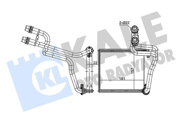 KALORİFER RADYATÖRÜ BORULU GOLF VI -JETTA IV-1.2TSI-1.4TSI-1.6-2.0TDI 181x157x22