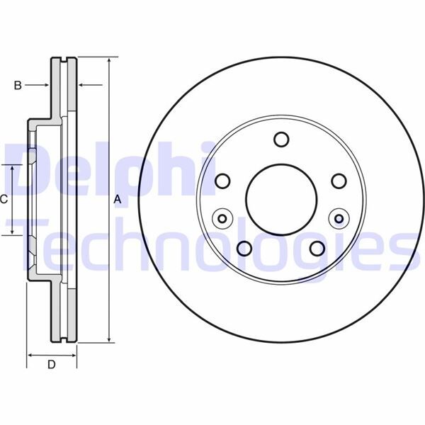ON FREN DISKI DACIA DUSTER I 10>18 DUSTER II 18> RENAULT MEGANE IV 15> DIŞ ÇAP: 269MM DISKI KALINL IĞI: 22.5MM 5 DELİK HAVALANDIRMALI
