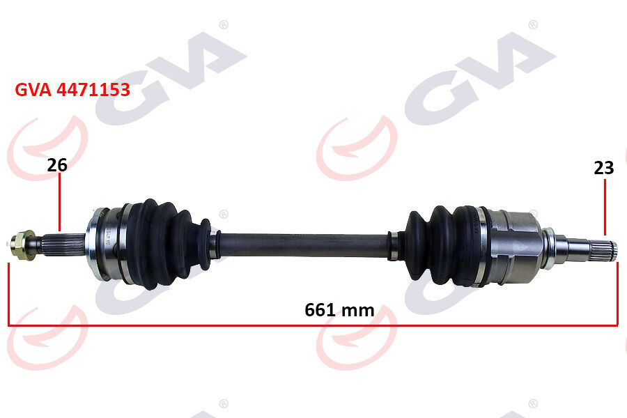 KOMPLE AKS SOL TOYOTA AURIS. COROLLA 1.33L 1NR-FE NRE150 6 vites 10-> 1.6L 1ZR-FE ZRE151 benzinli 07-11 26x23 komple boy 661mm
