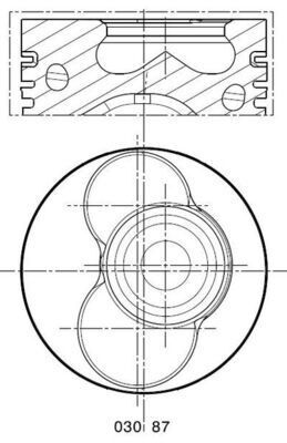 030PI00087102 MOTOR PİSTON SEGMAN 0.50 VW T5 AXB-AXC 3.4 SİLİNDİR 80.01 030 PI 00087102