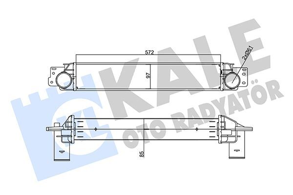 INTERCOOLER OPEL ANTARA 2.0CDTI 06<11-CHEVROLET CAPTIVA 2.0D 06 > 85MM AL/BRZ 572X97X85