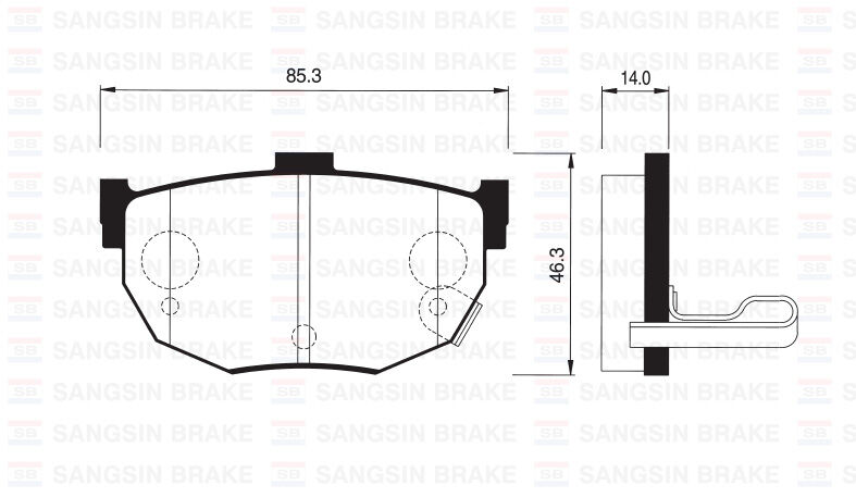 ARKA FREN BALATA HYUNDAI ELANTRA 1.6L G4ED 01-06 / COUPE 1.6L 96-02 / KIA CERATO 1.6L G4ED 04-> 1.5L D4FA CRDİ 04-06 1.6L D4FB 07-10 2.0L D4EA dizel 04-06