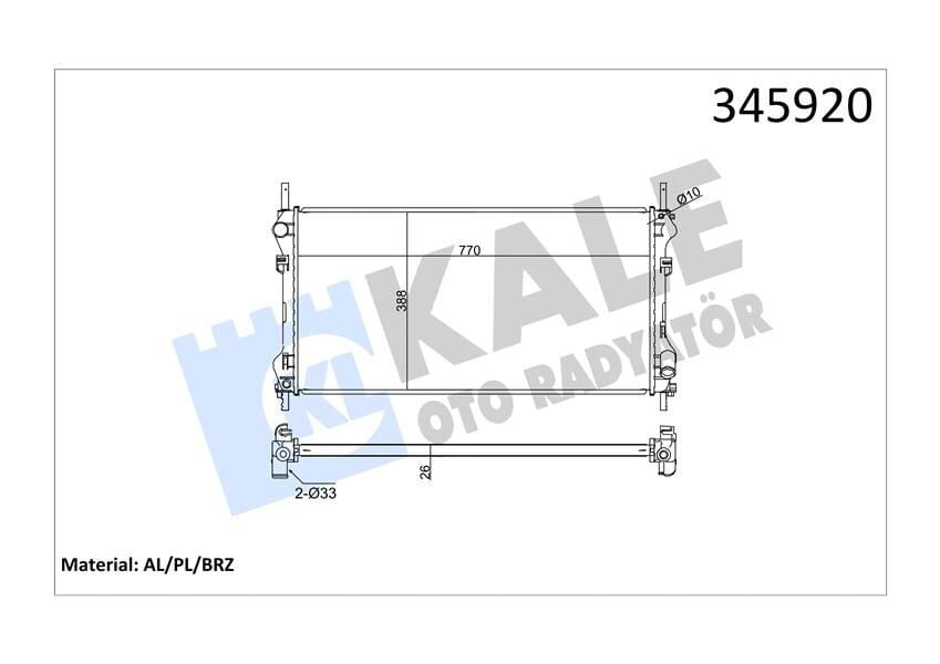 SU RADYATÖRÜ FORD TRANSİT 01> 2.0 TDCİ ÖNDEN ÇEKER KLİMASIZ