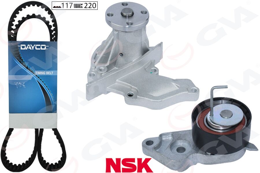 TRİGER SETİ DEVİRDAİM FORD FOCUS-FİESTA-CMAX 98> 1.25-1.4-1.6 ZETEC 100 PS NSK GERGİ-DAYCO KAYIŞ DA 121 III 1.25 96>04 VOLVO S40 II 1.6 05>12 V50 05>12 MAZDA II 1.25 / 1.4 / 1.6 04>12 KTB286