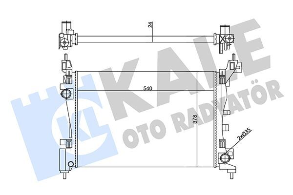 SU RADYATÖRÜ FIAT PUNTO-FIORINO-QUBO 1.2 1.4 1.4 16V 05 > MT AC NAC MEKANİK 540x378x24