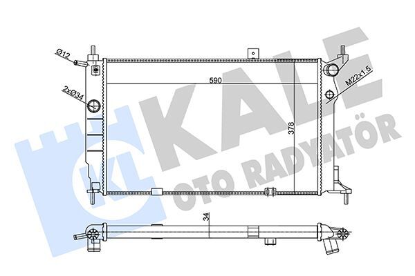 SU RADYATÖRÜ OPEL ASTRA F 1.4I 1.6I 1.8I 2.0I 91 > MT AC MEKANİK 590x378x34