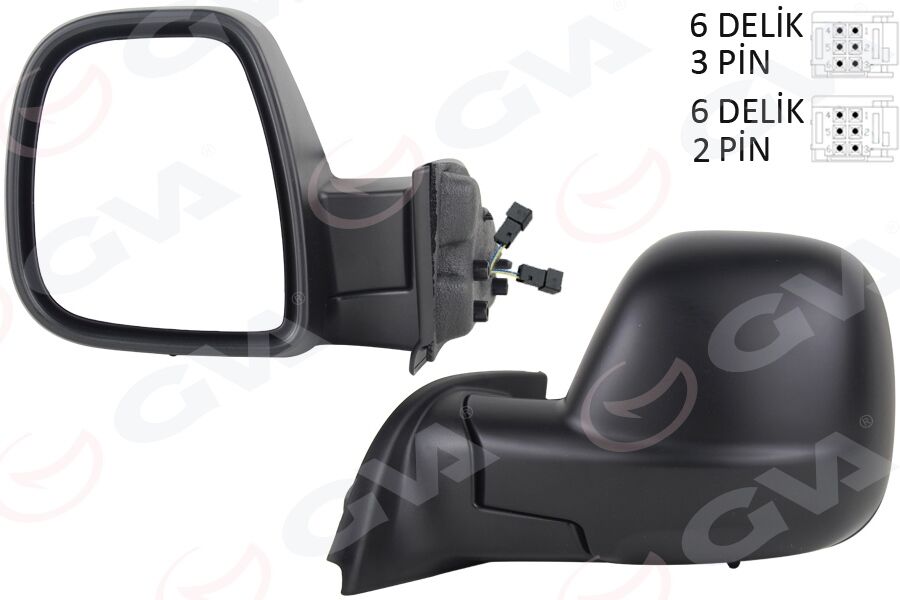 DIŞ DİKİZ AYNASI SOL PARTNER-BERLINGO 12-18 ELEKTRİKLİ DESENLİ REZİSTANSLI
