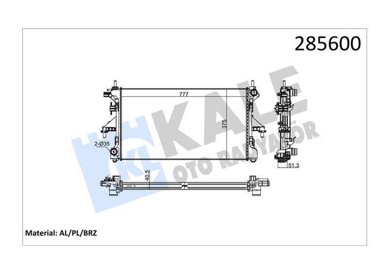 RADYATÖR DUCATO 2.3JTD-3.0JTD-BOXER-JUMPER 3.0 HDİ 06 > KLİMALI MEK 1 SIRA ALB SİSTEM