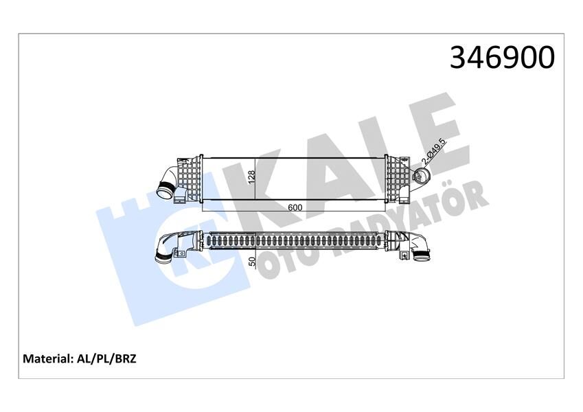 TURBO RADYATÖRÜ FORD FOCUS-CMAX-KUGA SMAX 05> 1.6 TDCİ 06>11 03> S-MAX 09> 06> MONDEO III 00>07 IV 07> 1.6 TDCI 2.0 TDCI KUGA 08> 2.0 TDCI GALAXY III 06> S