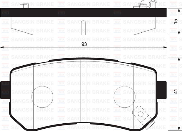 ARKA FREN BALATA HYUNDAI ACCENT ERA 1.4L G4EE 06-10 / İ30 1.4L 1.6L 08-> / İX35 1.6L G4FD GDİ 11-> / KIA CEED 1.4L 1.6L 07-> / SPORTAGE 1.6L G4FD GDİ 09-> / RIO 1.4L 1.6L 05-> Sürtünme yüzeyi eğik