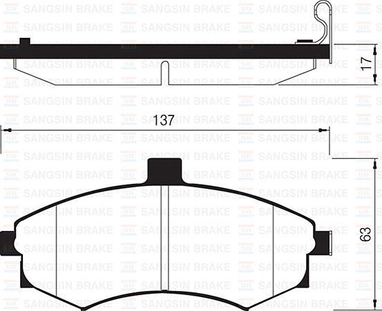 ÖN FREN BALATA HYUNDAI MATRIX 1.5L D4FA CRDi dizel 05-> / ELANTRA 1.6L benzinli 01-03 - tepeli tip 137mm