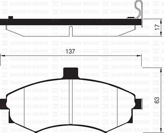ÖN FREN BALATA HYUNDAI MATRIX 1.5L D4FA CRDi dizel 05-> / ELANTRA 1.6L benzinli 01-03 - tepeli tip 137mm